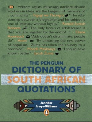 cover image of The Penguin Dictionary of South Africa Quotations
